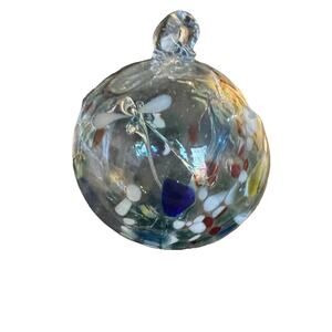 Hand Blown Spirit Tree Art Glass Orb Witches Ball Hanging Multicolor Ornament